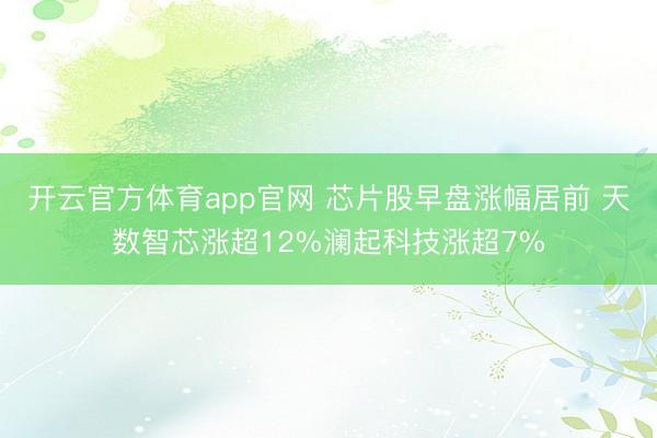 开云官方体育app官网 芯片股早盘涨幅居前 天数智芯涨超12%澜起科技涨超7%